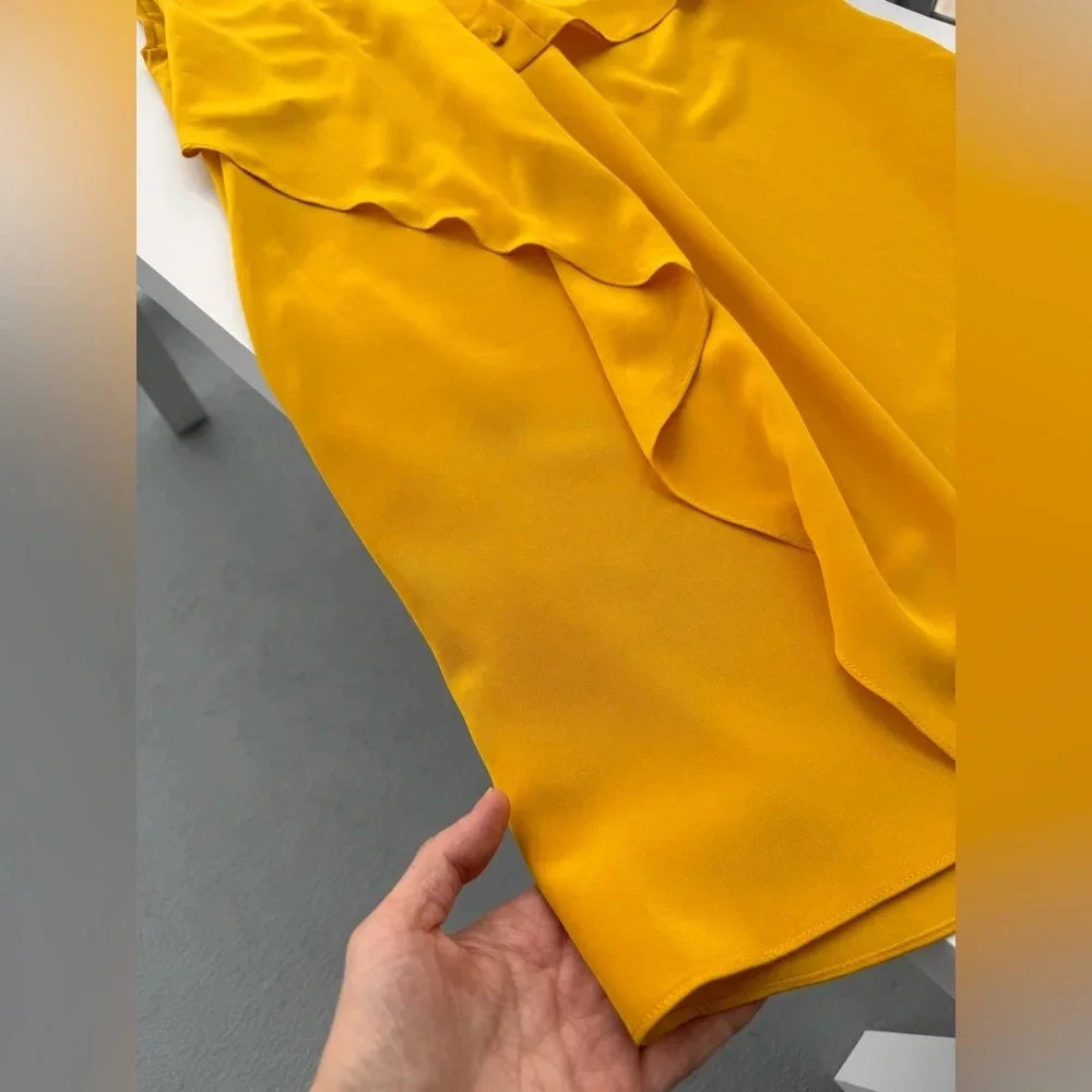 Phillip Lim 3.1 100% Silk Yellow Dress 0 - Picture 4 of 11